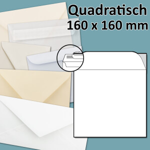 quadratischer Briefumschlag - Haftklebung - 16,0 x 16,0...