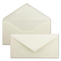 75x Briefumschläge DIN Lang - 11 x 22 cm - Nassklebung - Farbe: Creme - 80 Gramm pro m² - ohne Fenster