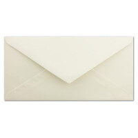 75x Briefumschläge DIN Lang - 11 x 22 cm - Nassklebung - Farbe: Creme - 80 Gramm pro m² - ohne Fenster