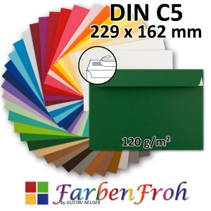 DIN C5 Briefumschlag - Haftklebung - 22,9 x 16,2 cm - 120...