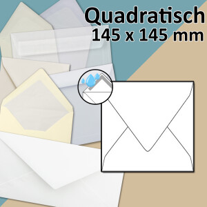 quadratischer Briefumschlag - mit und ohne Seidenfutter -...