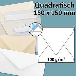 quadratischer Briefumschlag - Na&szlig;klebung - 15,0...