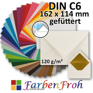 DIN C6 Briefumschlag - gef&uuml;ttert -...