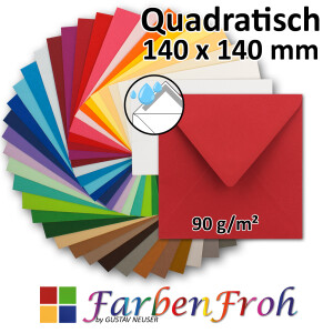 quadratischer Briefumschlag - Na&szlig;klebung - 14,0...