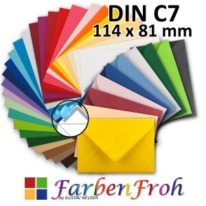 DIN C7 Briefumschlag FARBMIX - Na&szlig;klebung -...