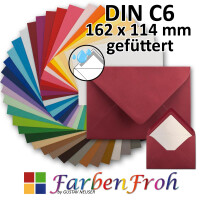 DIN C6 Briefumschlag - gefüttert - Naßklebung - 16,2 x 11,4 cm - NEUSER PAPIER
