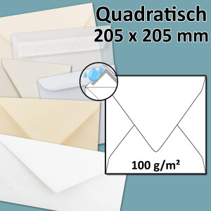 quadratischer Briefumschlag - Na&szlig;klebung- 20,5...