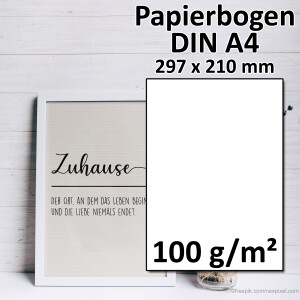 DIN A4 Papierbogen ZETA leinen - 29,7 x 21,0 cm - 100...