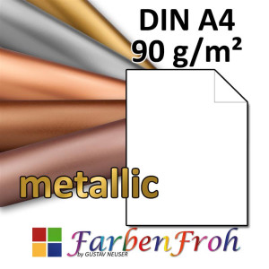 Metallic Papier DIN A4 - Farbenfroh 90 g/m&sup2; -...