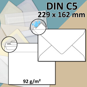 DIN C5 Briefumschlag - 22,9 x 16,2 cm - NEUSER PAPIER