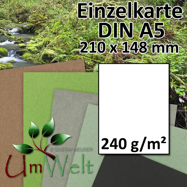 DIN A5 Papierbogen - Kraftpapier - 21,0 x 14,8 cm - 240 g/m² - UmWelt by GUSTAV NEUSER