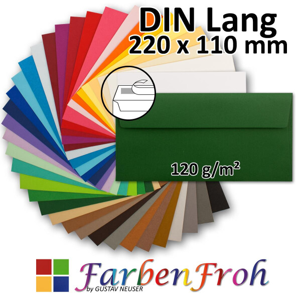 DIN lang Briefumschlag - Haftklebung - 22,0 x 11,0 cm - 120 g/m² - FarbenFroh by GUSTAV NEUSER