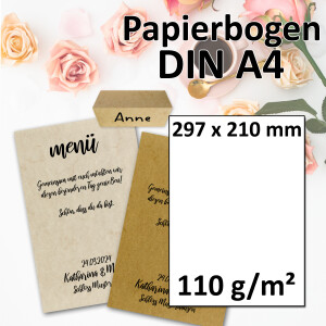 DIN A4 Papierbogen Elefantenhaut - 29,7 x 21,0 cm - 110...