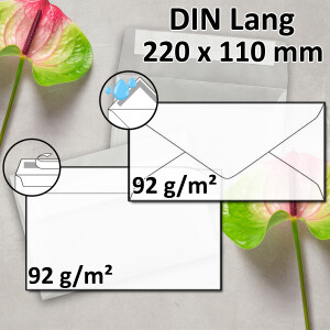 DIN lang Briefumschlag transparent - 22,0 x 11,0 cm - 92...