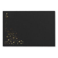 50x Faltkarten-Set mit Umschlägen DIN B6 - Schwarz mit goldenen Metallic Sternen - 11,5 x 17 cm - sehr edel - Ideal für Weihnachtskarten