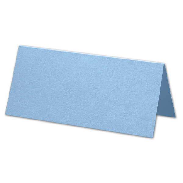 ARTOZ 150x Tischkarten - Marienblau (Blau) - 45 x 100 mm blanko Platz-Kärtchen - Faltkarten für festliche Tafel - Tischdekoration - 220 g/m² gerippt