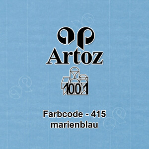 ARTOZ 150x Tischkarten - Marienblau (Blau) - 45 x 100 mm blanko Platz-Kärtchen - Faltkarten für festliche Tafel - Tischdekoration - 220 g/m² gerippt