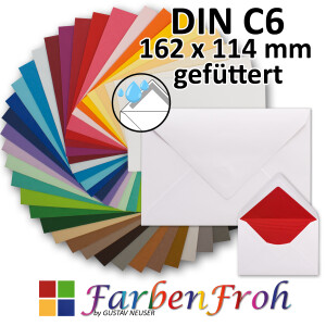 DIN C6 Briefumschlag - gef&uuml;ttert -...