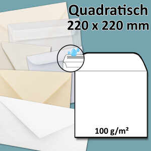 quadratischer Briefumschlag - Na&szlig;klebung- 22,0...