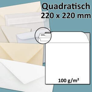 quadratischer Briefumschlag - Haftklebung - 22,0 x 22,0...
