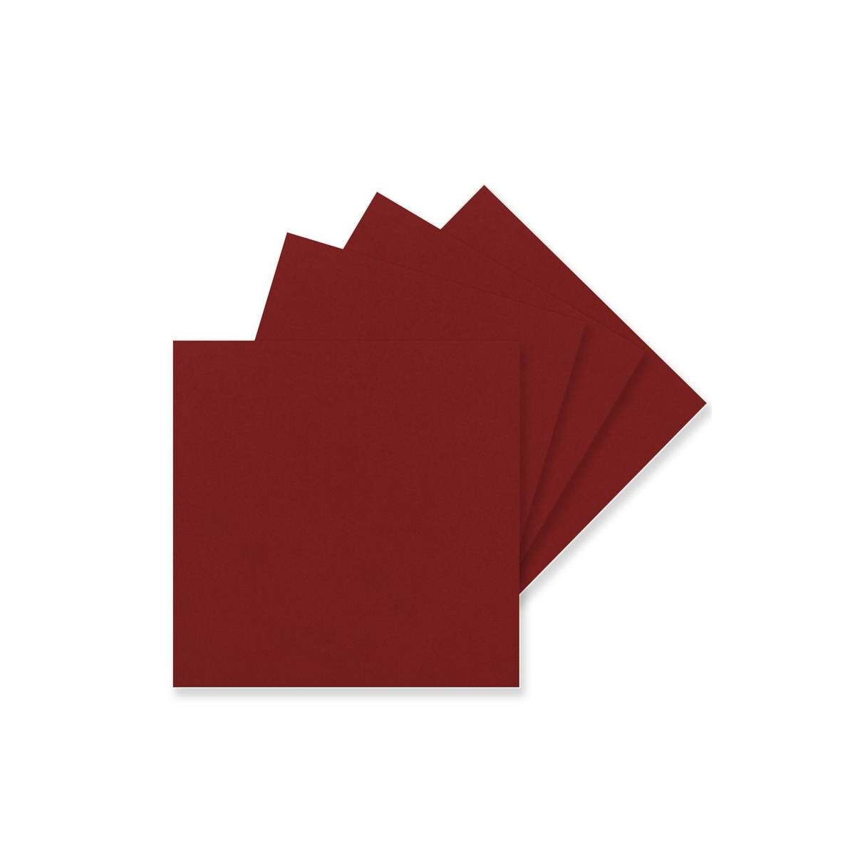 150 Einzel-Karten Quadratisch - 15 x 15 cm in Dunkelrot (Rot) - 240 g