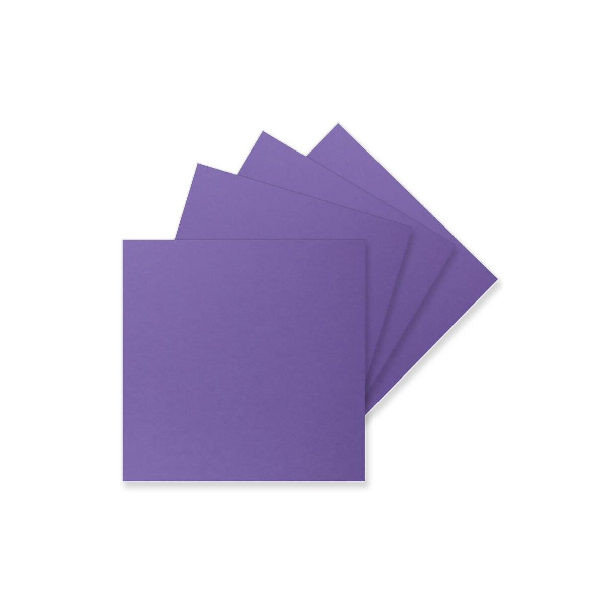 50 Einzel-Karten Quadratisch - 15 x 15 cm in Violett - 240 g/m² - bla