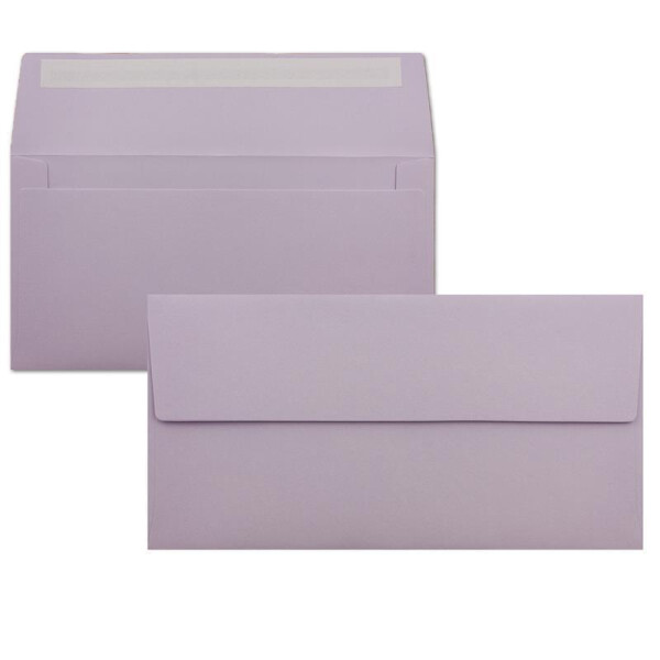 25 Brief-Umschläge DIN Lang - Lila - 110 g/m² - 11 x 22 cm - sehr