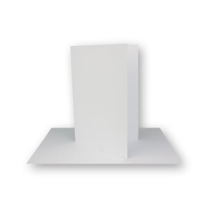 75x Faltkarten-Set DIN A7 - 10,5 x 7,4 cm - mit Umschlägen DIN C7 in Hochweiß (Weiß) - Kleine Doppelkarten blanko zum Selbstgestalten und Bedrucken