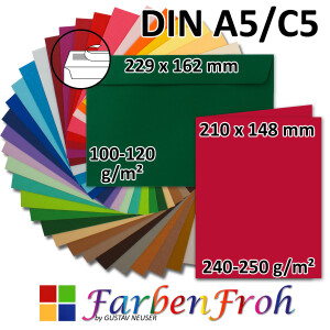 Doppelkarten-Set DIN A5 inkl. Umschl&auml;gen DIN C5...