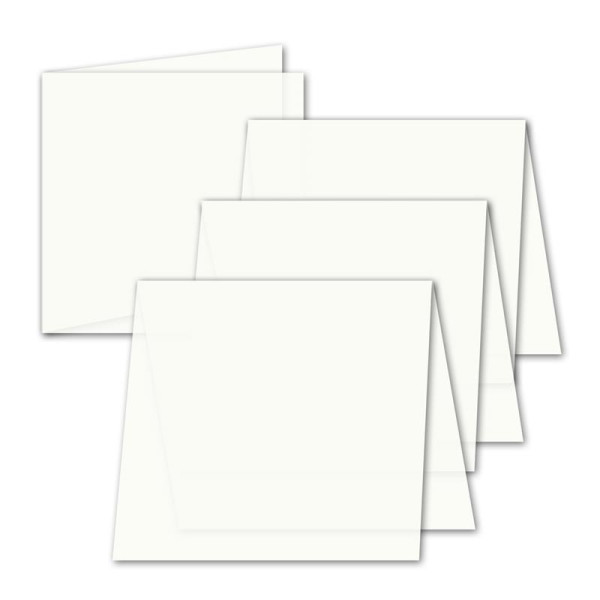 75x Falt-Einleger für quadratische Doppel-Karten - transparent - 150 x 300 mm (150 x 150 mm gefaltet) - von GUSTAV NEUSER