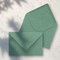 25x Vintage Briefumschläge in Eukalyptus (grün) DIN B6 125 x 178 mm Kraftpapier 120 g/m² Recycling Nassklebung Spitzklappe - UmWelt by GUSTAV NEUSER