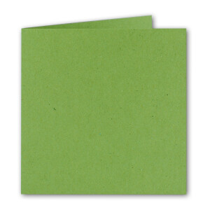 25x hellgrüne Vintage Kraftpapier Falt-Karten Quadratisch - 150 x 150 mm - 15 x 15 cm - Recycling 220 gr blanko Klapp-Karten nachhaltig - UmWelt by GUSTAV NEUSER