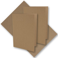 Vintage Kraftpapier Falt-Karten DIN B6 - 120 x 169 mm - sandbraun - Recycling - 350 g/m² blanko Bastel-Karten I UmWelt by GUSTAV NEUSER"