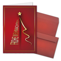 Weihnachtskarten DIN A6 - Design-Weihnachtsbaum Dunkelrot...