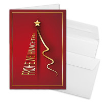 Weihnachtskarten DIN A6 - Design-Weihnachtsbaum Dunkelrot...