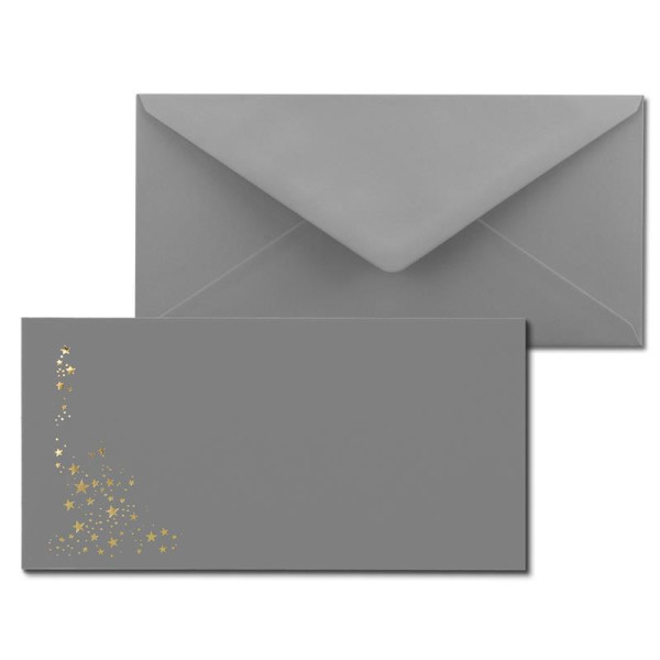 Umschlag Graphit  -  Sterne Gold