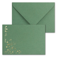 Umschlag Kraftpapier Eukalyptus  //  Sterne Gold
