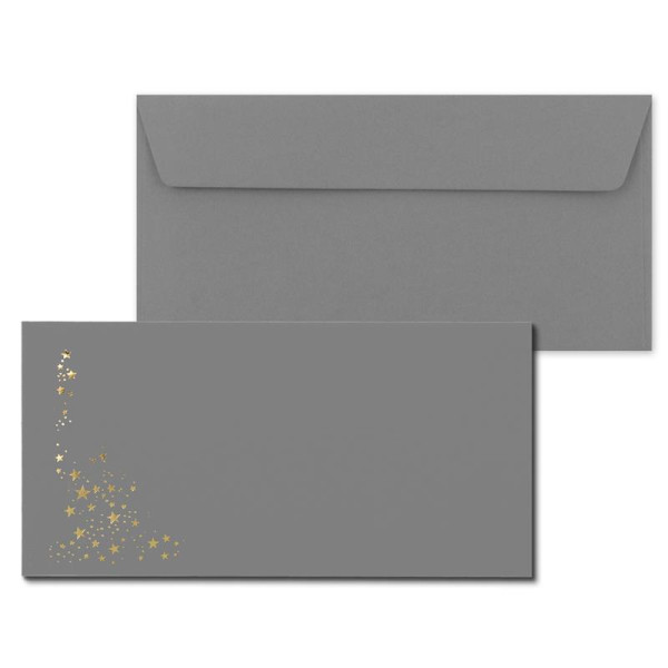 Umschlag Dunkelgrau  -  Sterne Gold