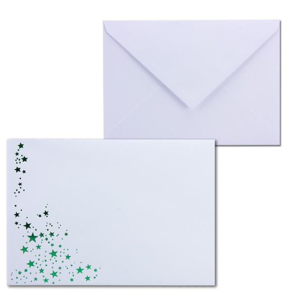 Umschlag Weiß  //  Sterne Grün